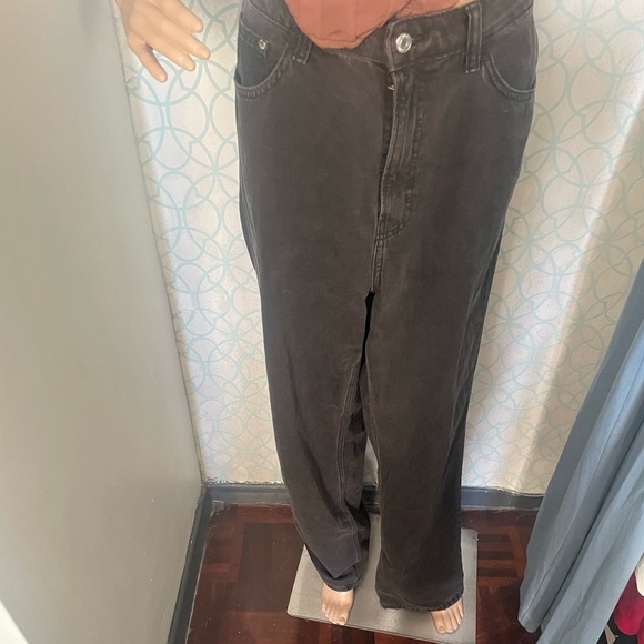 Black Flare Wide Leg Jeans in good condition - Picture 4 of 7